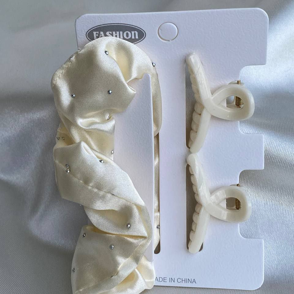 كارت اتنين مشبك خصلة + استك ستان