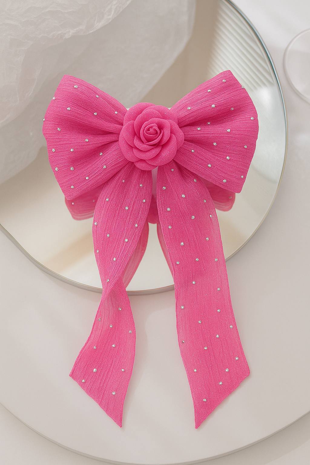 منقار وردة فيونكة أورجانزا ستراس