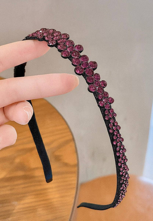 طوق معدن مبطن ورد كريستال