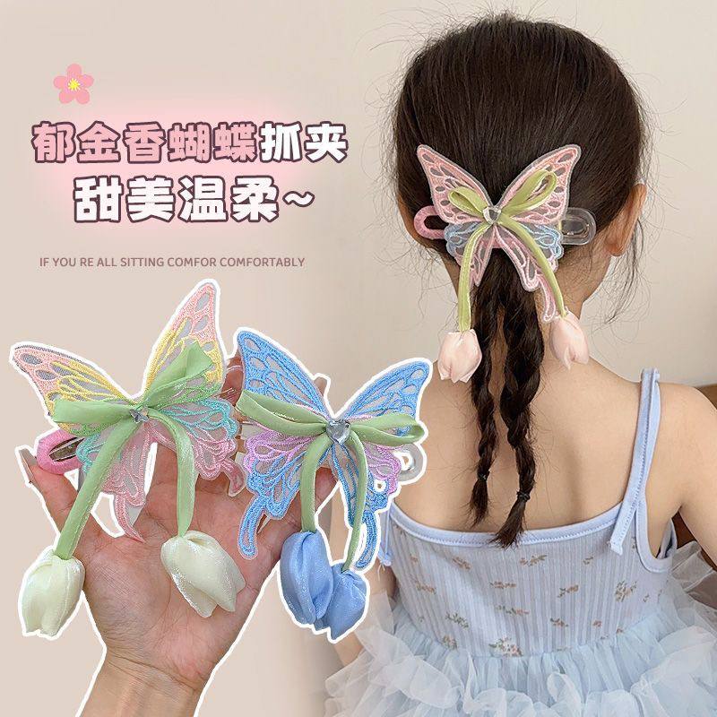 مشبك فراشة وردتين أورجانزا