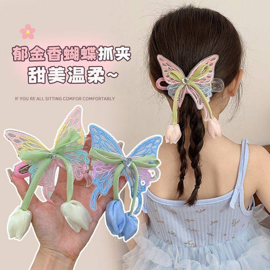 مشبك فراشة وردتين أورجانزا