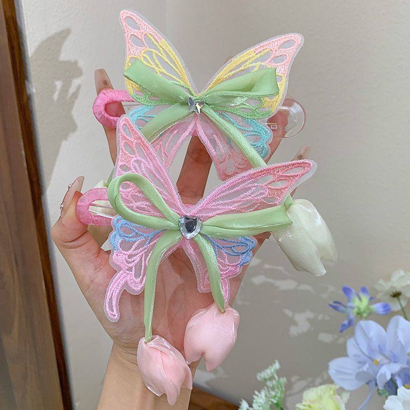 مشبك فراشة وردتين أورجانزا