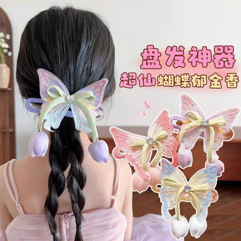 مشبك فراشة وردتين أورجانزا