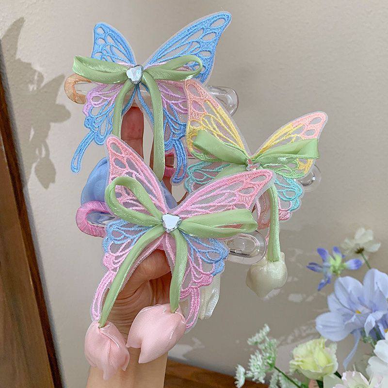 مشبك فراشة وردتين أورجانزا