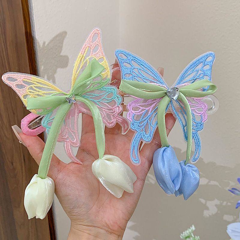 مشبك فراشة وردتين أورجانزا