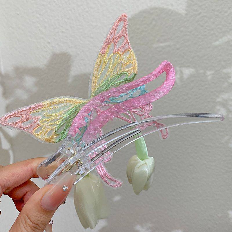 مشبك فراشة وردتين أورجانزا