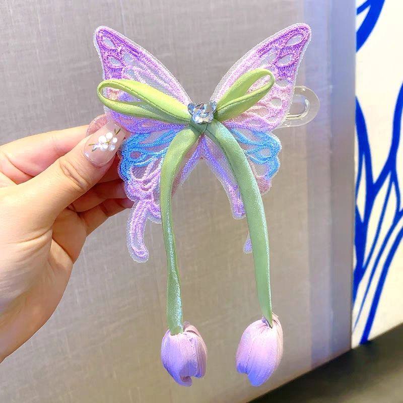 مشبك فراشة وردتين أورجانزا