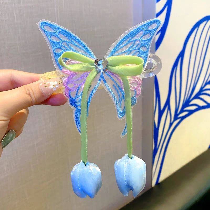 مشبك فراشة وردتين أورجانزا