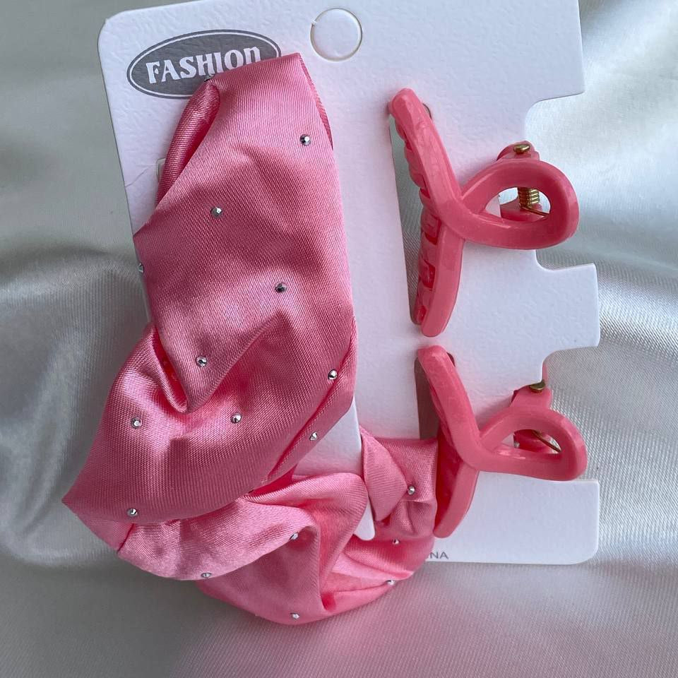 كارت اتنين مشبك خصلة + استك ستان