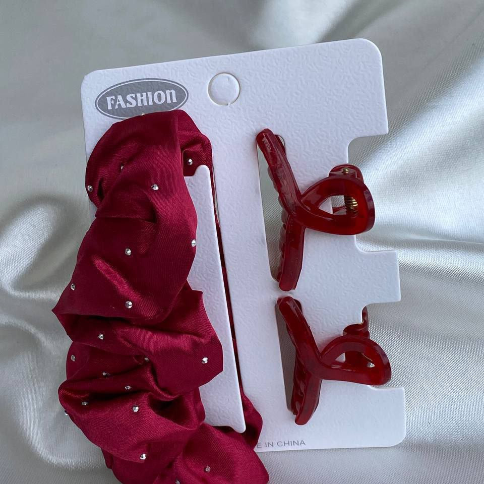 كارت اتنين مشبك خصلة + استك ستان