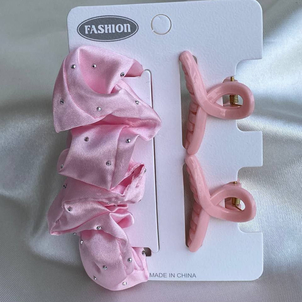 كارت اتنين مشبك خصلة + استك ستان