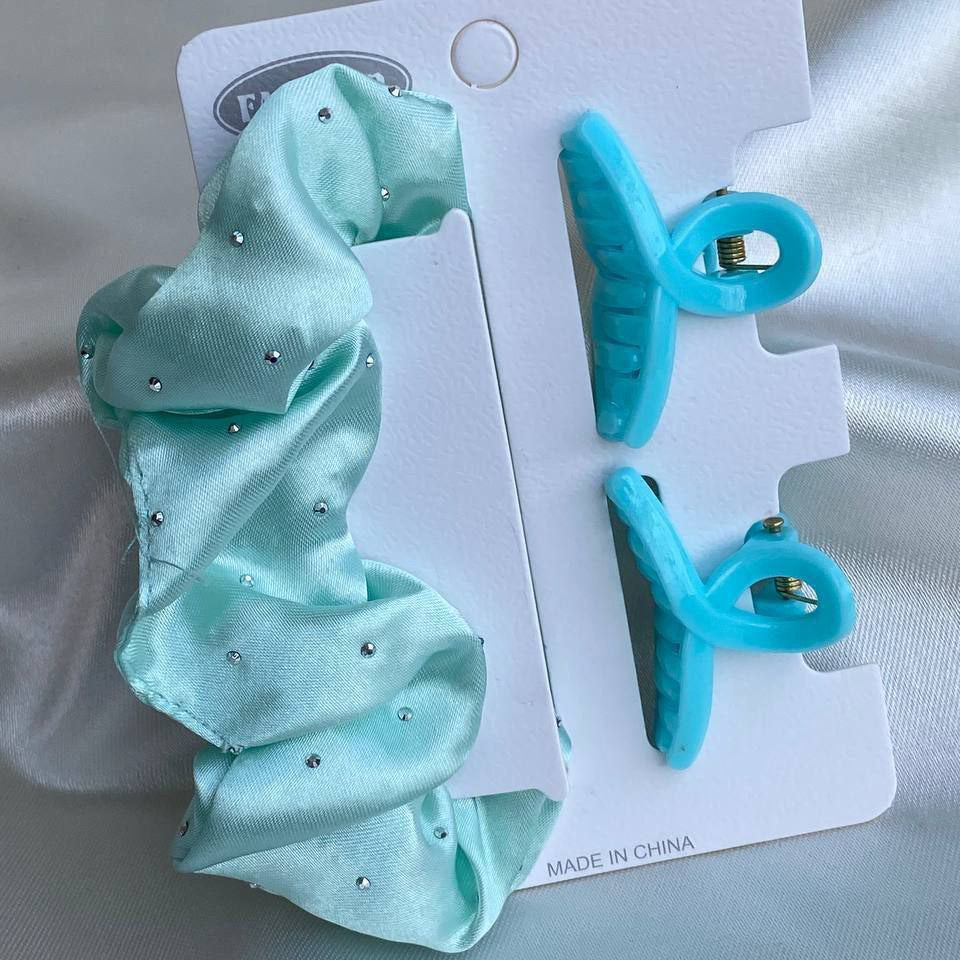 كارت اتنين مشبك خصلة + استك ستان