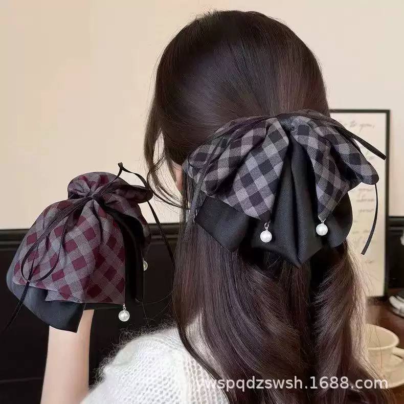 قفاش فيونكة أكريلك كاروهات