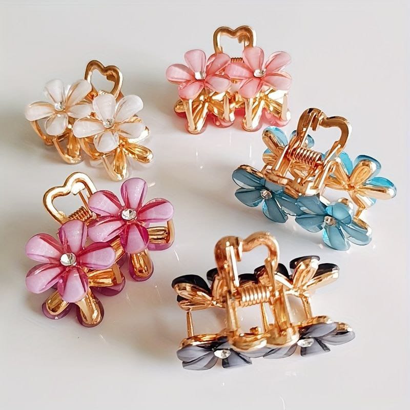 مشبك خصلة الياسمين وردتين ألوان