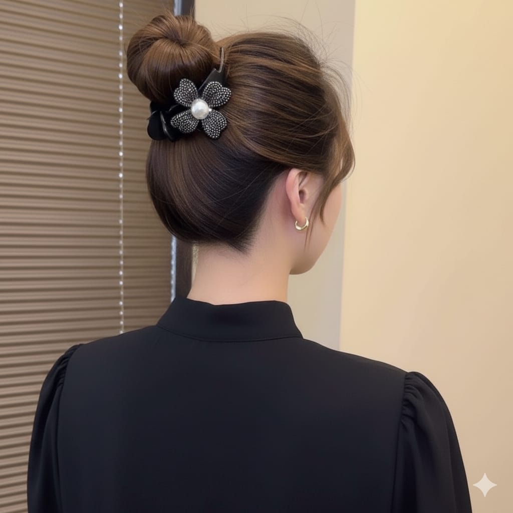 مشبك وردة ستراس ترندي
