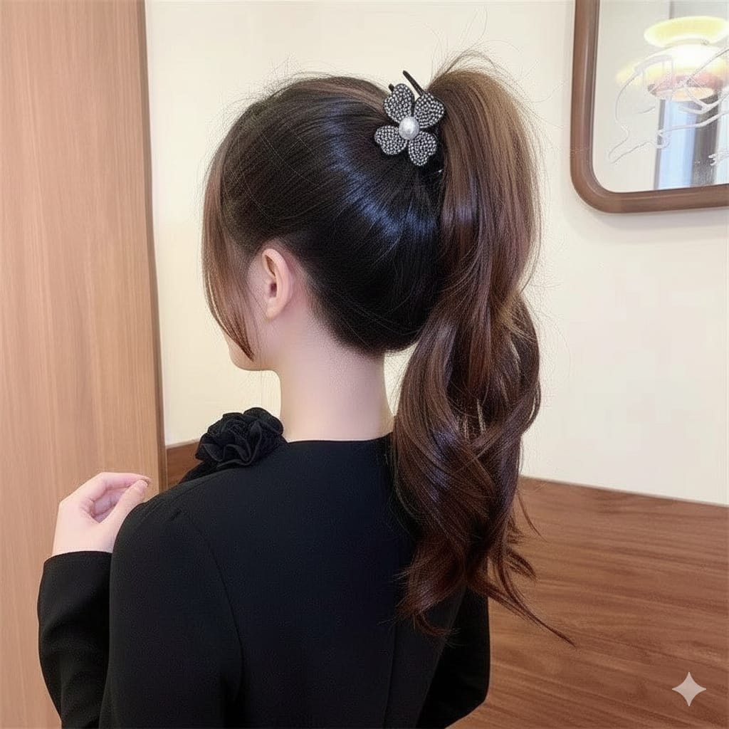 مشبك وردة ستراس ترندي