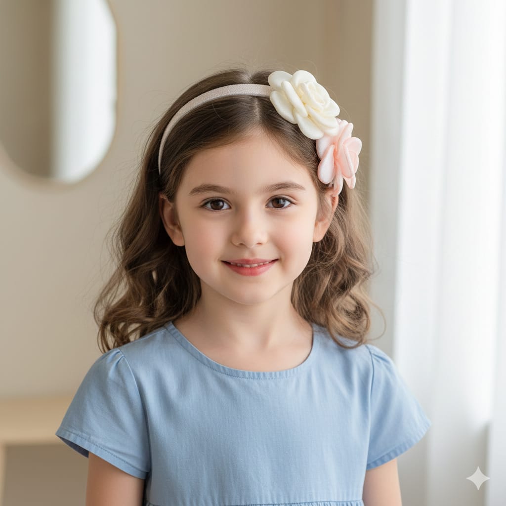 طوق أكريليك وردتين أورجانزا " ضد الكسر "