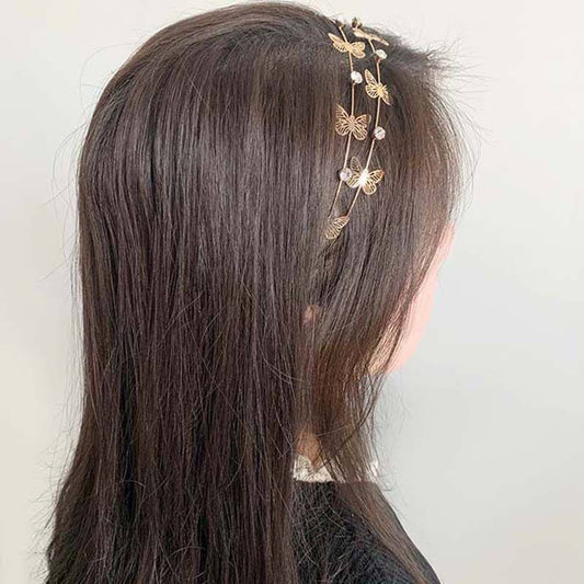 طوق فراشات كريستال معدن