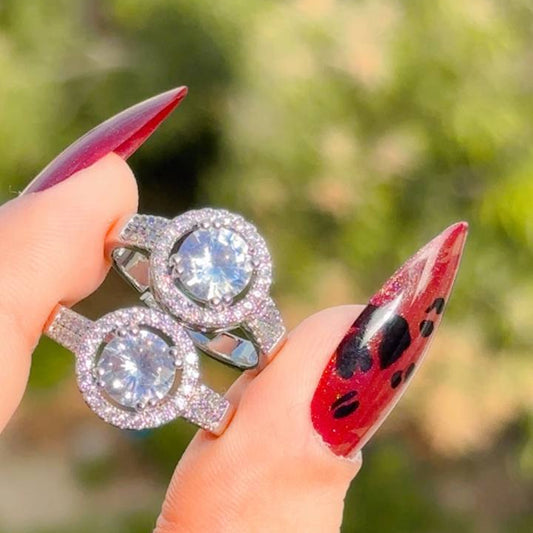 خاتم بلاتين فصوص زوركون