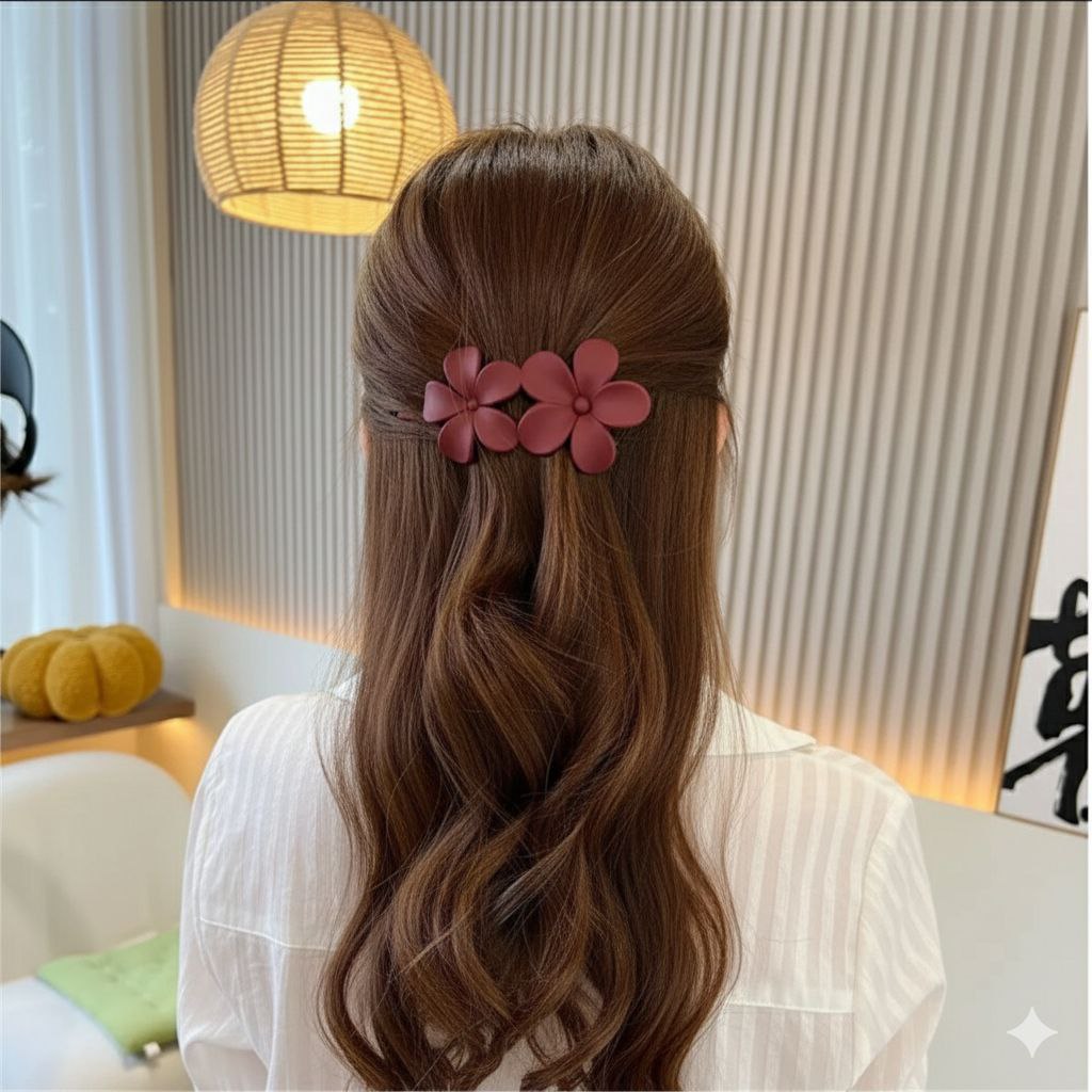 مشبك أكريلك وردتين